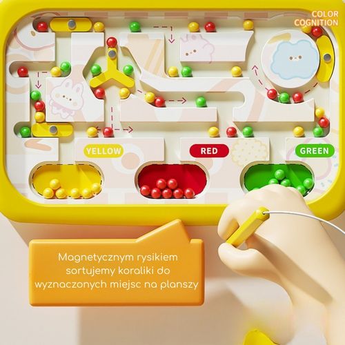 WOOPIE Tablica Magnetyczna Montessori Labirynt Krab Pomarańczowa na Arena.pl