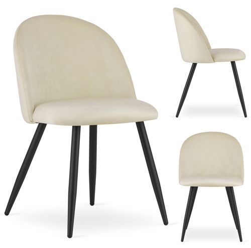 Krzesło BELLO - aksamit beż / nogi czarne x 1 na Arena.pl