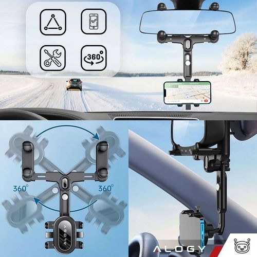 Uchwyt Samochodowy na Telefon na Lusterko OBROTOWY Uchwyt na TEL Samochodow na Arena.pl