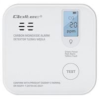 Qoltec Certyfikowany bezprzewodowy Czujnik tlenku węgla (czadu) z bate
