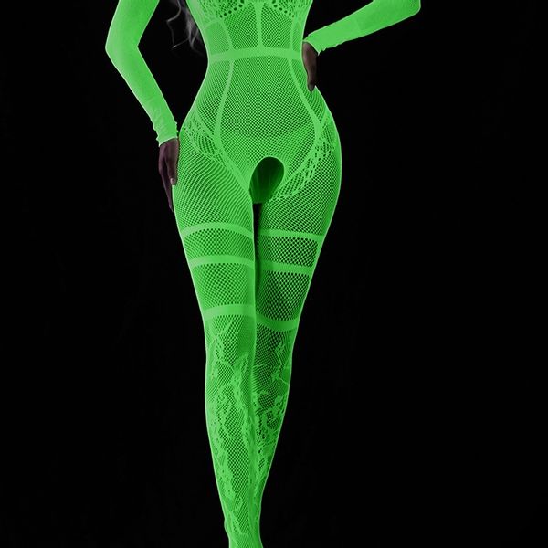 Bodystocking ŚWIECĄCE W CIEMNOŚCI Siateczka BIELIZNA DAMSKA zdjęcie 7