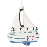 BOMBKA SZKLANA NA CHOINKĘ JACHT ŻAGLÓWKA STATEK PREZENT NA ŚWIĘTA