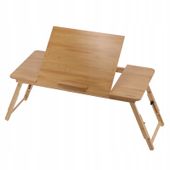 BAMBUSOWY STOLIK POD LAPTOPA SKŁADANY REGULOWANY DREWNIANY InnovaGoods