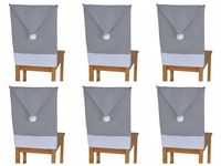 Świąteczne pokrowce CZAPKI MIKOŁAJA na krzesła NIE Z FLIZELINY 6 szare