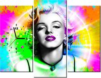 90CM 70 ZEGAR 3 ELEM TĘCZOWA MARYLIN MONROE SCIENNY DRUK