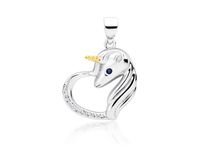 Rodowany srebrny wisior wisiorek jednorożec unicorn cyrkonia cyrkonie srebro 925 Z1728CGR_WBL