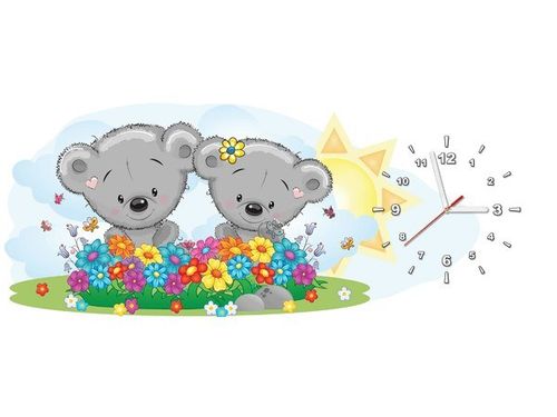 100X40CM ZEGAR PARA MISI KWIATACH OBRAZ na Arena.pl