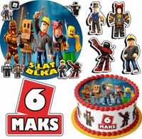 ZESTAW OPŁATEK NA TORT 30CM + 17 POSTACI - ROBLOX GRY + IMIĘ 24CM 26 CM