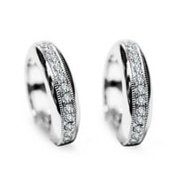 exclusive | kolczyki kółka z białego złota z diamentami