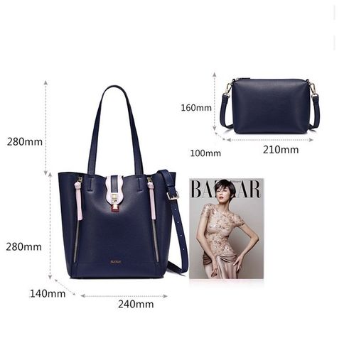 NUCELLE Stylowy granatowy shopper na Arena.pl