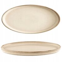 Półmisek porcelanowy owalny Retro Evia kremowy do sushi przystawki ciasto