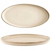 Półmisek porcelanowy owalny Retro Evia kremowy do sushi przystawki ciasto