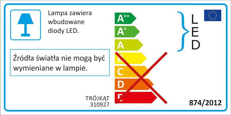 LAMPA wisząca TRÓJKĄT LED 20W 3000K 310927 Polux geometryczna OPRAWA biała zdjęcie 5