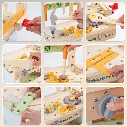 DREWNIANY Warsztat DLA CHŁOPCA Majsterkowicz budowniczy ZESTAW (W070) na Arena.pl