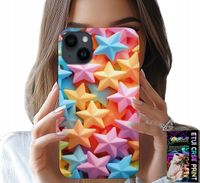 ETUI DO IPHONE 14 PLUS - KOLOROWE GWIAZDKI GWIAZDA FUTERAŁ +FOLIA