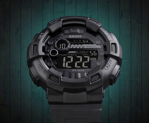 Zegarek męski SKMEI LED elektroniczny czarny wiele funkcji na Arena.pl