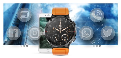 Smartwatch Gravity GT21-2 + Pomarańczowy Pasek Silikonowy na Arena.pl