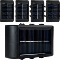 4x CZARNA LAMPA KINKIET SOLARNY ZEWNĘTRZNY IP65 CZUJNIK ZMIERZCHU DETEKTOR