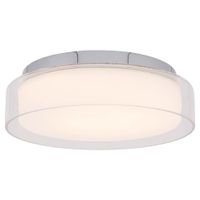 Okrągły plafon salonowy Pan LED 12W szklana lampa chrom