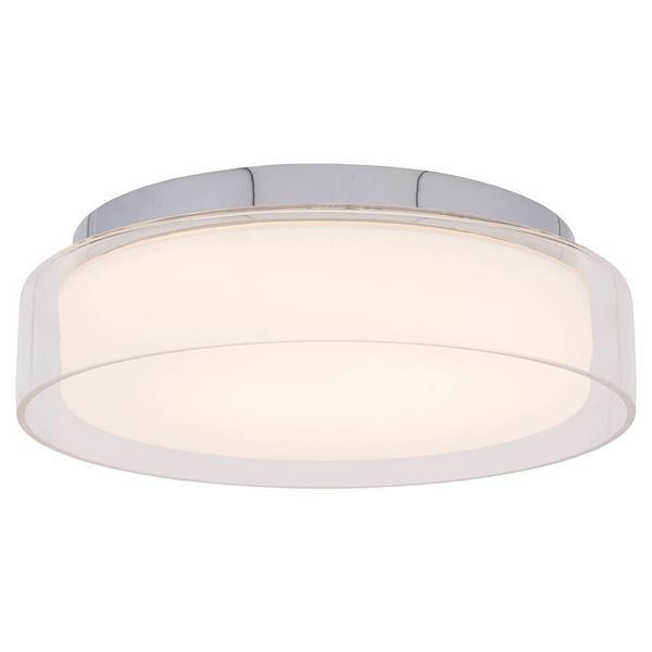 Okrągły plafon salonowy Pan LED 12W 4000K szklana lampa chrom zdjęcie 1