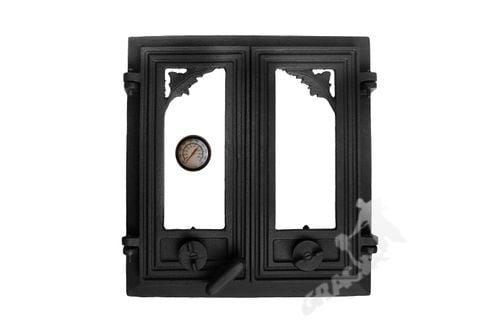 DRZWI D3 - 43X41 CM + TERMOMETR 0-500°C żeliwne do pieca piecowe kaflowe na Arena.pl