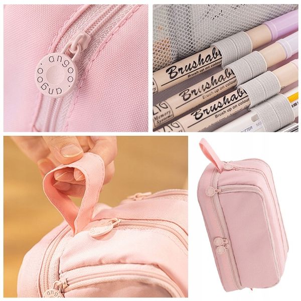 Duża pojemność Piórnik Szkolny Duży i Pojemny Komorowy Czarny 2024 NOWY zdjęcie 9