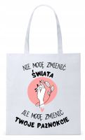 Dla Kosmetyczki Na Prezent Torba Eco Biała Shopper Z Nadrukiem Ze Zdjęciem