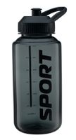 Butelka sportowa bidon GRANDE 1000 ml czarna uchwyt z tworzywa napis SPORT
