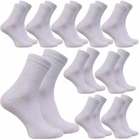 10 X SKARPETY MĘSKIE SKARPETKI BAWEŁNIANE TRWAŁE BIAŁE 43/46