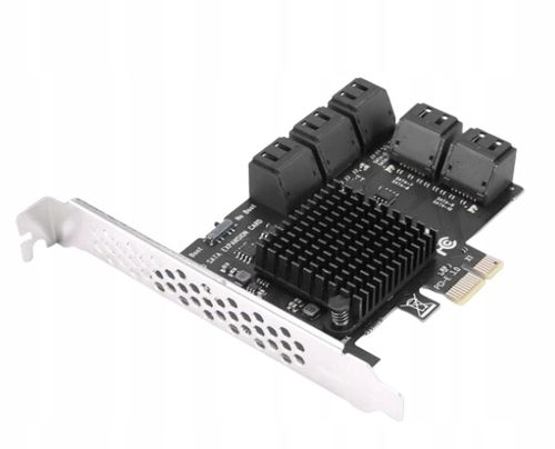 Kontroler Konwerter Adapter Karta Rozszerzeń PCI-E 1X Na 10X SATA 3 na Arena.pl