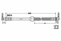 Peugeot 1007 Zestaw Przewodów Hamulcowych Elastycznych Gumowych