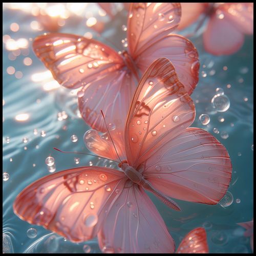 Plakat 100x100cm Świetliste Motyle na Arena.pl