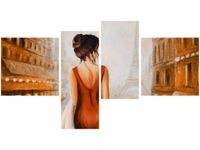 OBRAZ PARIS WALK WIEŻA EIFFA KOBIETA KOLORY