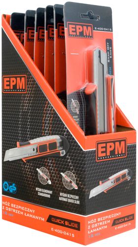 nóż, nożyk z ostrzem łamanym aluminiowy bezpieczny 18mm - e-400-0415 na Arena.pl