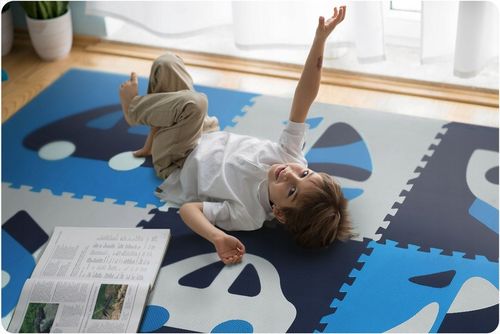 MATA PIANKOWA EVA PUZZLE MIĘKKA DLA DZIECI POJAZDY 180x180cm RICOKIDS na Arena.pl