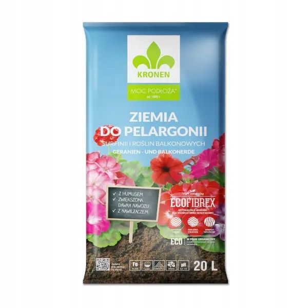 ZIEMIA DO PELARGONII SURFINII BEGONII PETUNII BRATKÓW balkonowych 60L nawóz zdjęcie 3