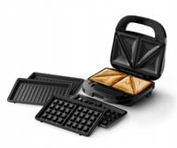 PHILIPS Opiekacz 5000 Seria 750W Panini Gofry Kanapki Czarny Srebrny