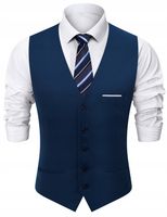 Kamizelka męska A&J DESIGN elegancka garniturowa V-neck rozmiar 56