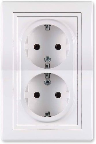 Gniazdko Elektryczne Podwójne Ścienne 16A białe na Arena.pl