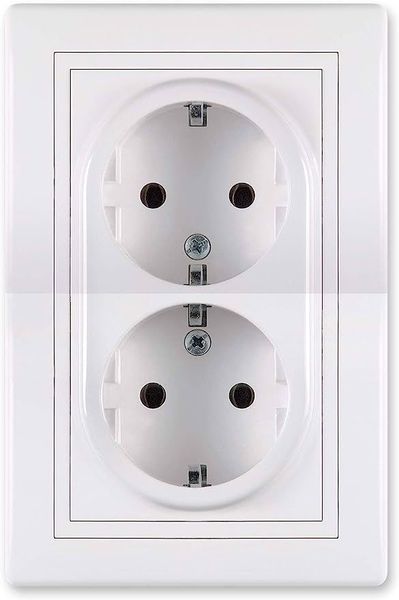 Gniazdko Elektryczne Podwójne Ścienne 16A białe zdjęcie 4