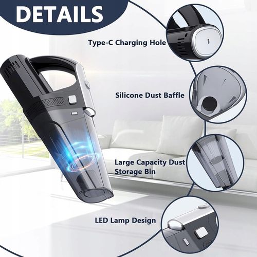 Odkurzacz ręczny TECKZOON, czarny, 8000PA, 6000mAh na Arena.pl