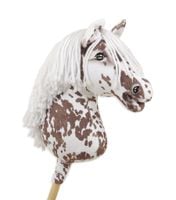 Hobby Horse Duży koń na kiju Premium - tarantowaty biało-brązowy