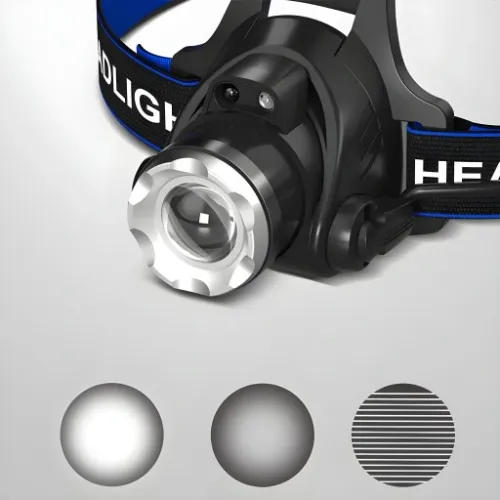 LATARKA CZOŁOWA LED ZOOM XML-T6 CREE LAMPKA CZOŁÓWKA ŁADOWARKA + AKUMULATOR na Arena.pl