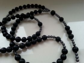 MĘSKI NASZYJNIK RÓŻANIEC ONYKS HEMATYT HIT Nowość na Arena.pl