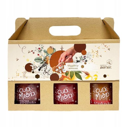 Bartnik Cud Miód Mix 3 miodów smakowych 250g x 3 + pudełko ozdobne na Arena.pl