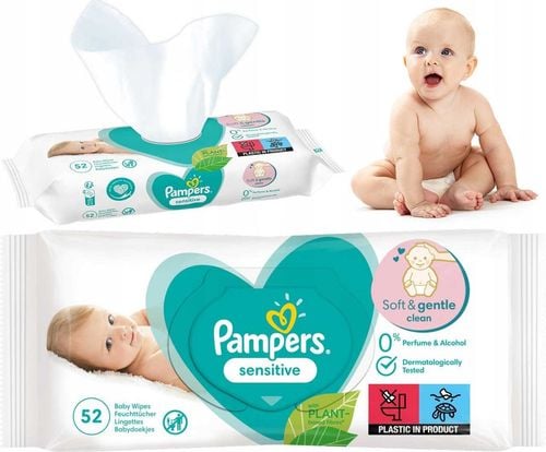 pampers chusteczki nawilżane sensitive 52 szt. - 1 op. na Arena.pl