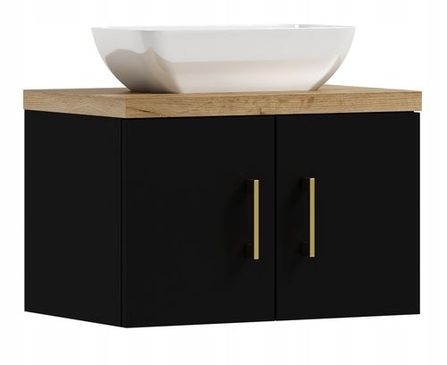 Szafka łazienkowa wisząca MARKUS 50 czarny z umywalką Lara (W7) na Arena.pl