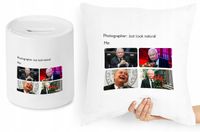 Jarosław Kaczyński Zestaw Poduszka + Skarbonka Z Nadrukiem Ze Zdjęciem