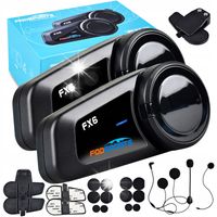 2 x Interkom motocyklowy Fodsports FX6 dwupak (czarny)