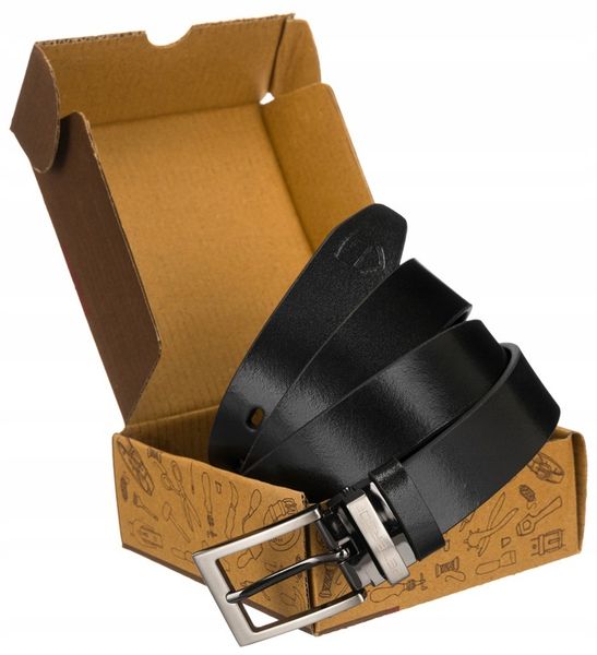 PETERSON męski pasek do spodni garnituru skórzany elegancki + pudełko zdjęcie 6